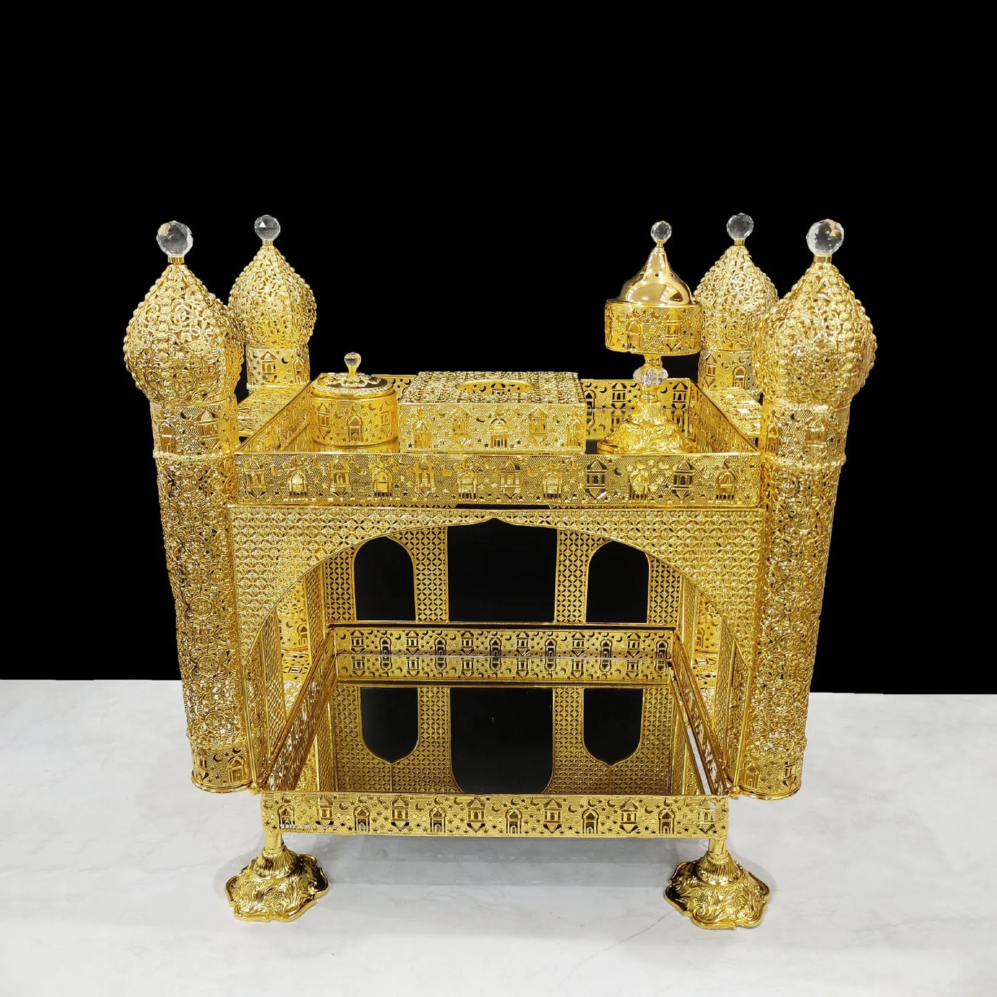 Middle Eastern Arabian Popular Eritrea Ethiopia Habesha Luxury Incense Burner – Aromatherapy Coffee Table Metal Ornament Set for High-End Home Décor