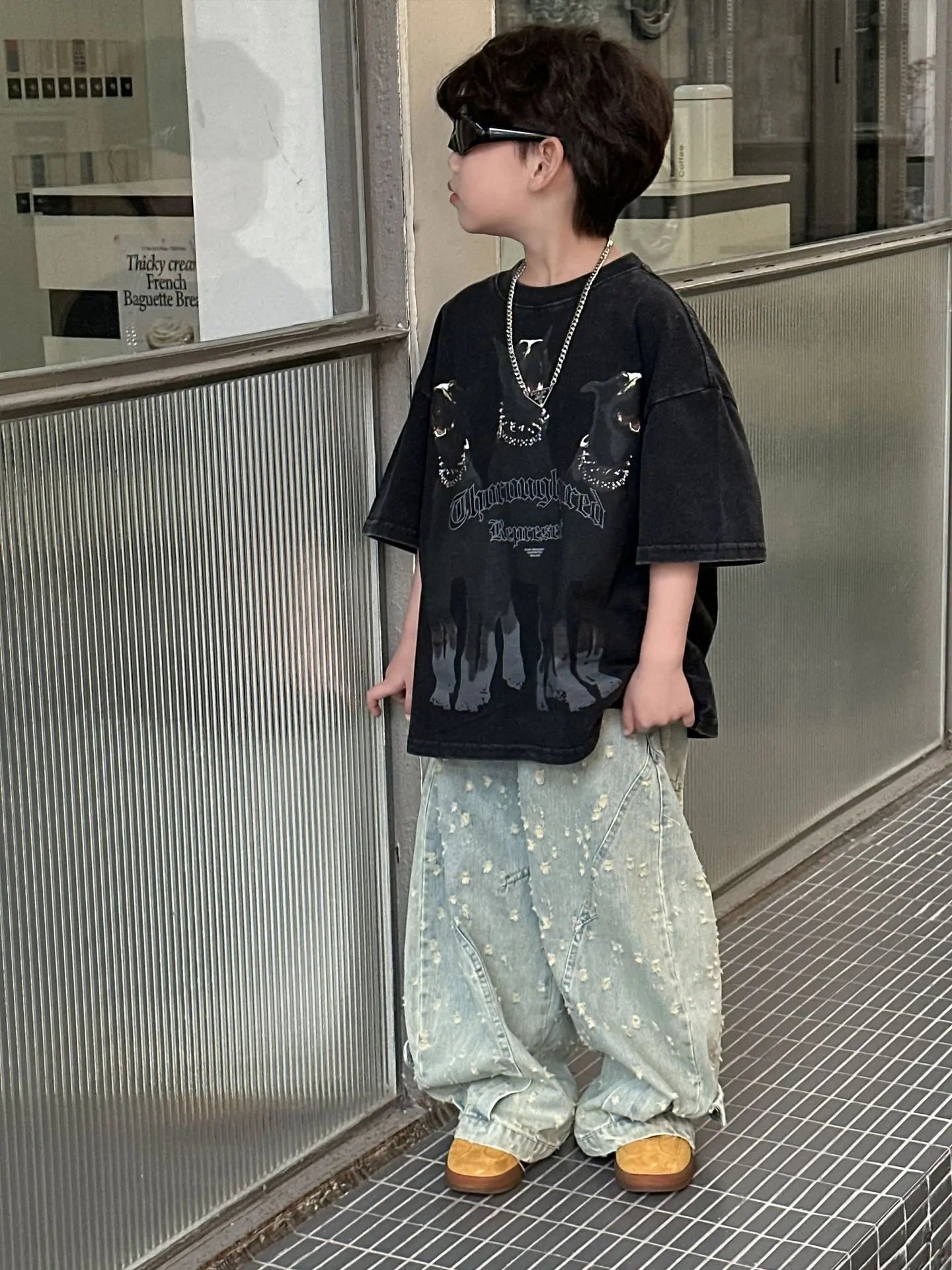 Boys Stylish Casual Jeans Trousers – Spring Solid Color Loose Fit Kids Pants