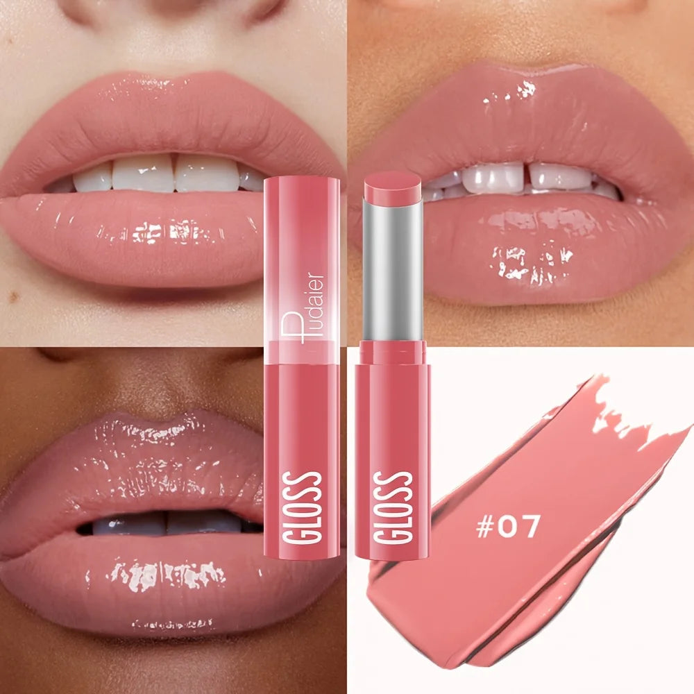 Glass Shine Lip Glaze – Mirror Finish Lipstick, Waterproof, Long-Lasting, Non-Transfer, Plumping Nude Shades