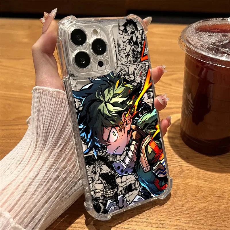 Anime Character Clear Phone Case for iPhone 7–17 Series | Anti-Drop Soft TPU Protective Cover