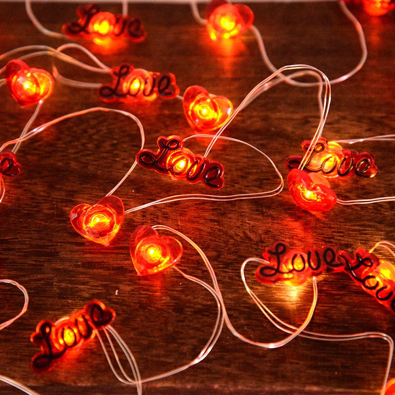 2m Red Heart LED String Lights – Decorative Fairy Light Garland for Valentine’s Day, Weddings, and Home Decor