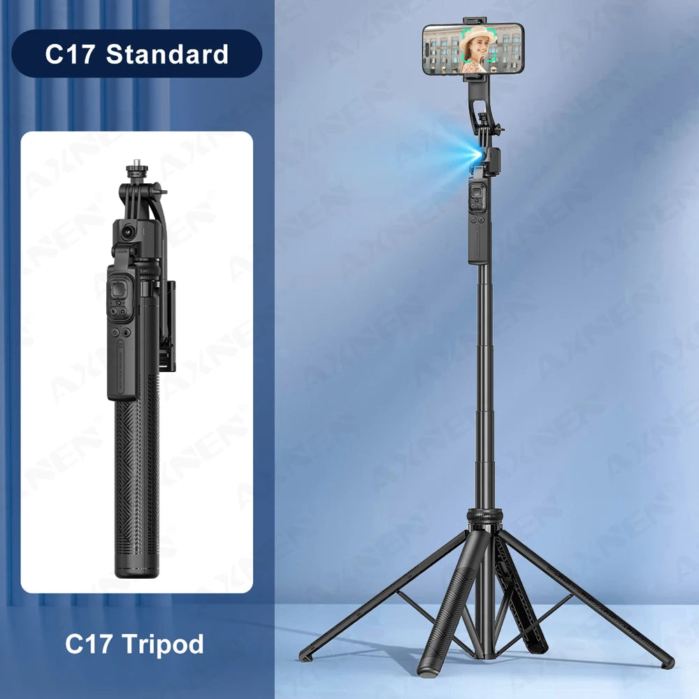 AI Face-Tracking Selfie Stick Tripod with Bluetooth Remote