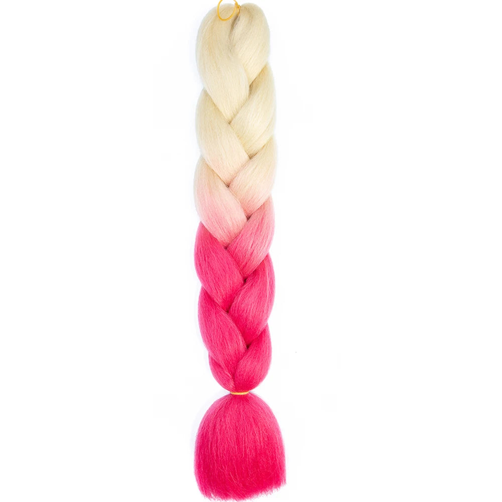GlowStrands 24” Jumbo Braids for Kids & Adults – Ombre Kanekalon Hair Extensions, Easy Styling & Natural Feel