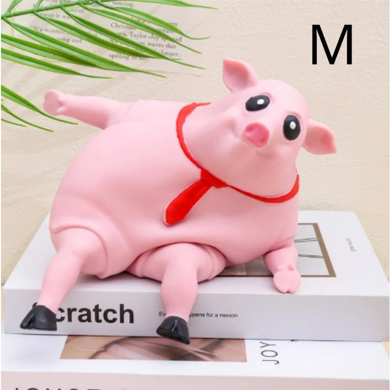 Cute Pink Pig Stress Relief Squeeze Toy – Soft Animal Squishy for Pets & Kids | Fun Anti-Stress Sensory Toy