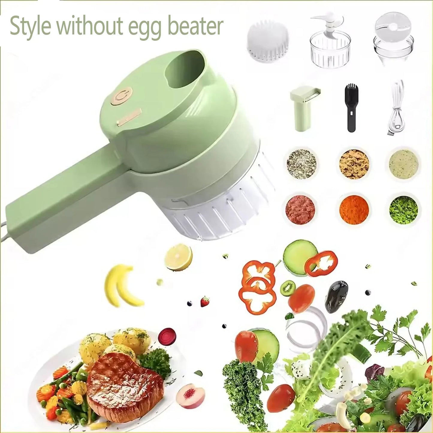 Mini Wireless Food Chopper – Cordless Electric Garlic & Veggie Masher with Multi-Blade Design