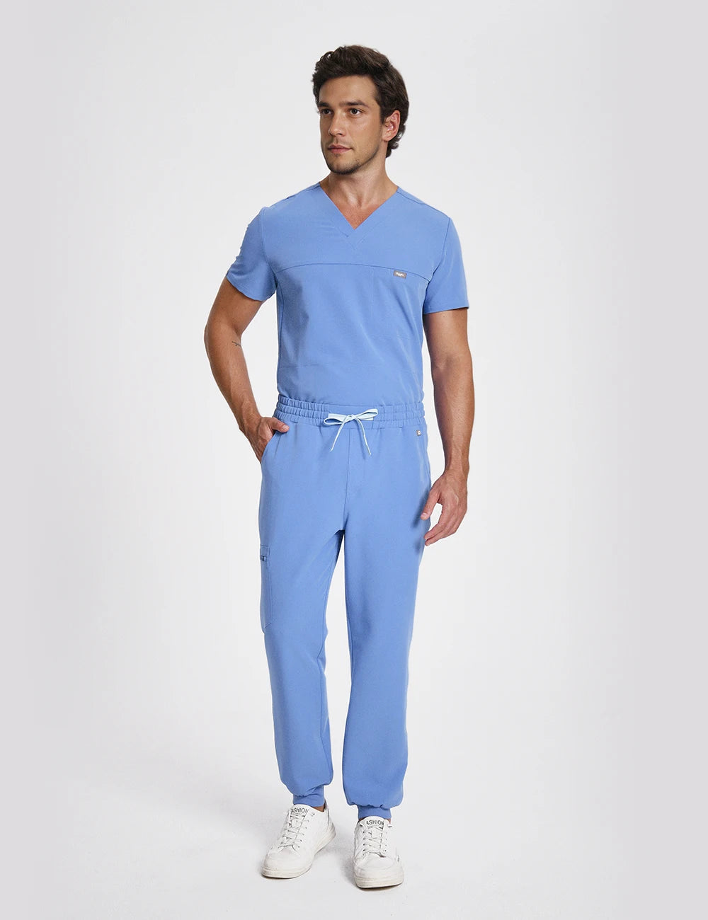 Men's Antibacterial Surgical Scrubs Set — Soft Breathable 2-Piece Medical Uniform