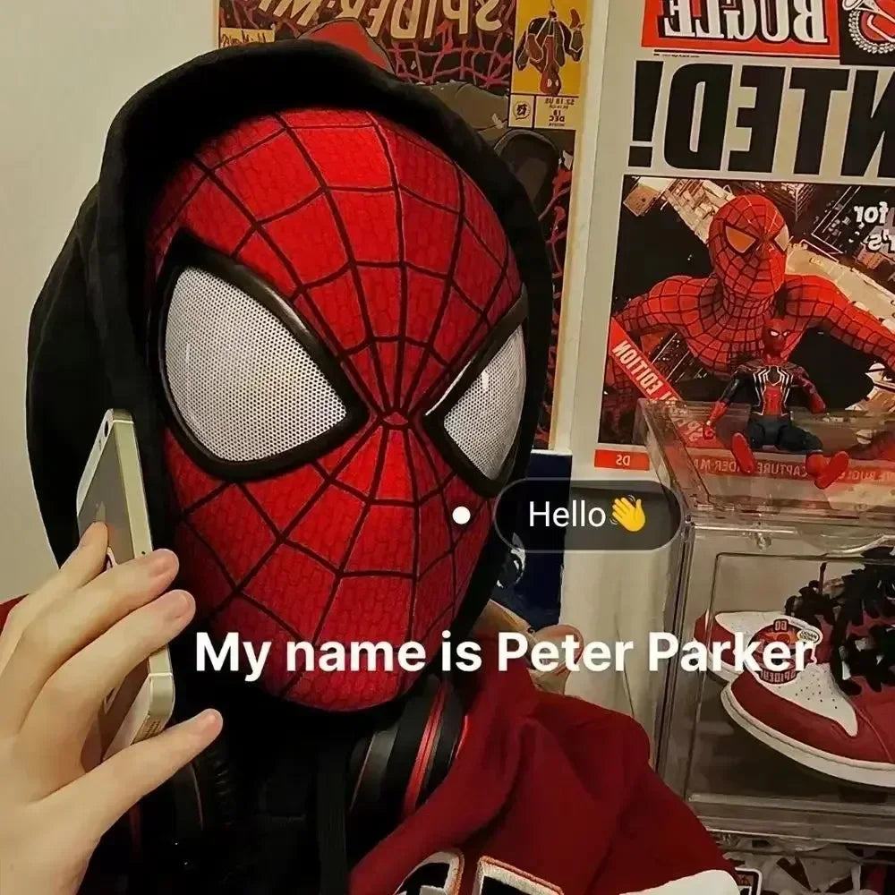 Marvel Miles Morales Spider-Man Moving Eyes Electronic Mask – 1:1 Cosplay Headgear with Remote Control