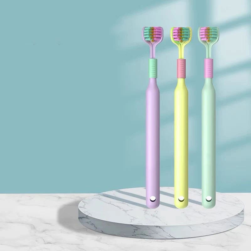 Three-Sided Toothbrush with Soft Ultra-Fine Bristles – Complete Oral Care & Gentle Teeth Cleaning