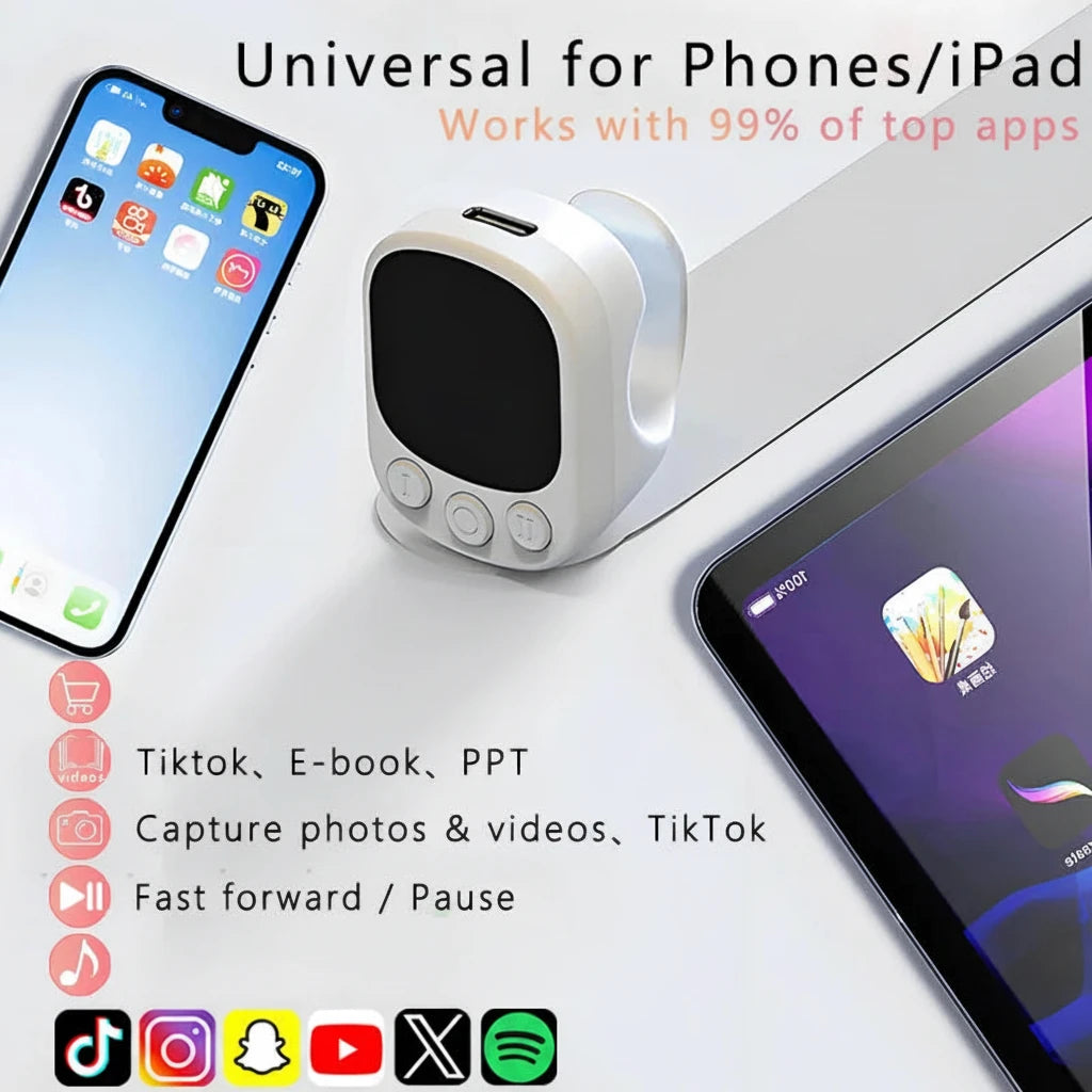 TikTok Mouse Ring Remote Control with Touchpad – Smart Screen Clicker Device, Continuous Auto Clicker, Scrolling Ring Remote Controller