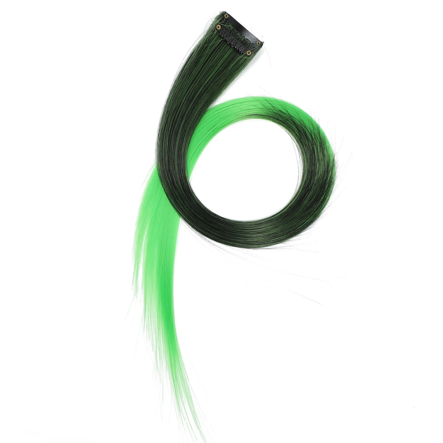 22-Inch Straight Clip-In Synthetic Hair Extensions – Colorful Highlight Hairpiece