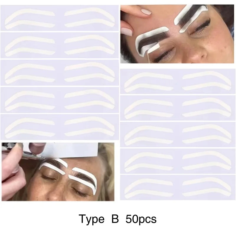 20/50pcs Disposable Eyebrow Design Stencil Airbrush Auxiliary Sticker for Eyebrow Tint Elegant Brows Shaping