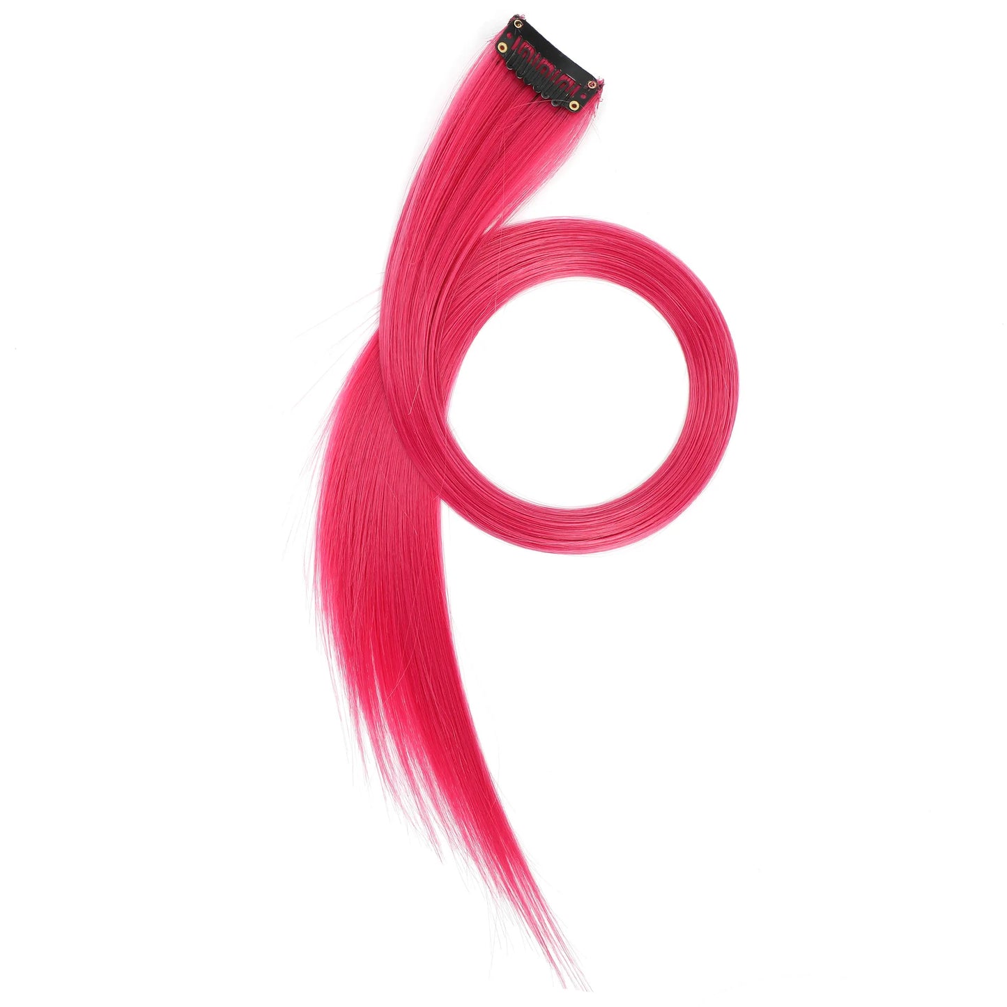 22-Inch Straight Clip-In Synthetic Hair Extensions – Colorful Highlight Hairpiece