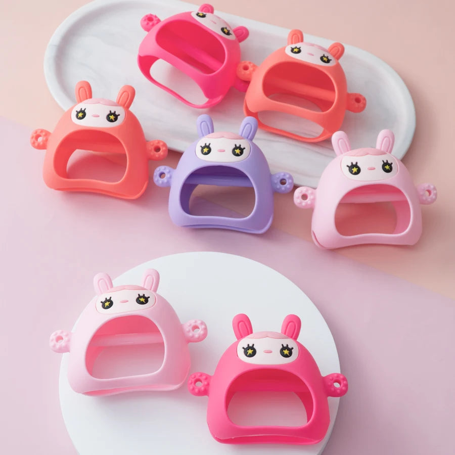 1PC Silicone Baby Teethering Toys Cartoon Rabbit Shape Baby Care Utensils Soft Baby Toys Nursing Baby Stuff Baby Accessories