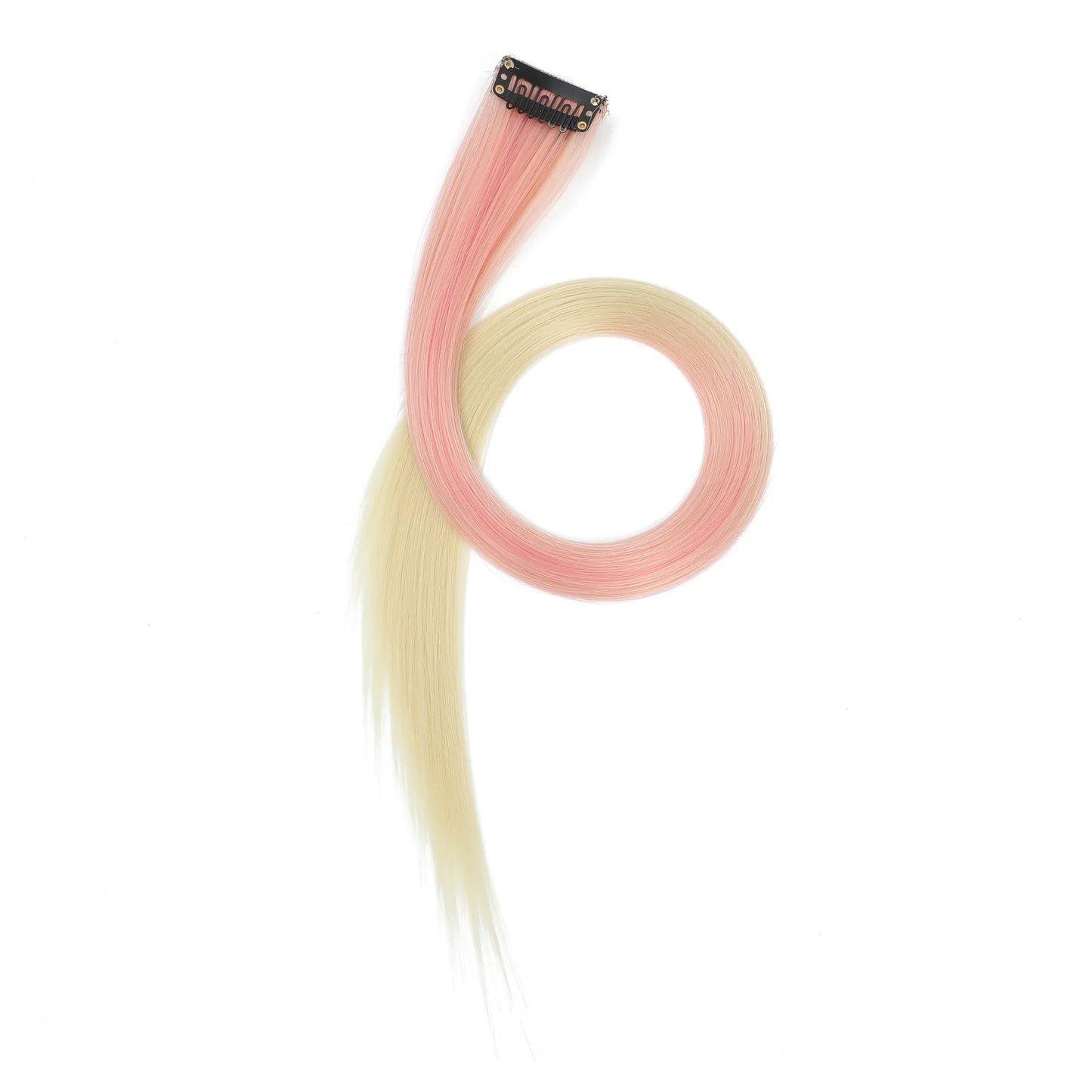22-Inch Straight Clip-In Synthetic Hair Extensions – Colorful Highlight Hairpiece