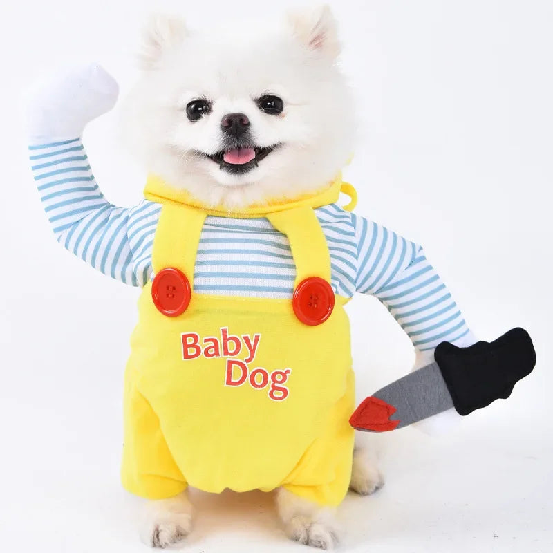 Halloween Stuffed-Body Pet Costume with Wig Hat
