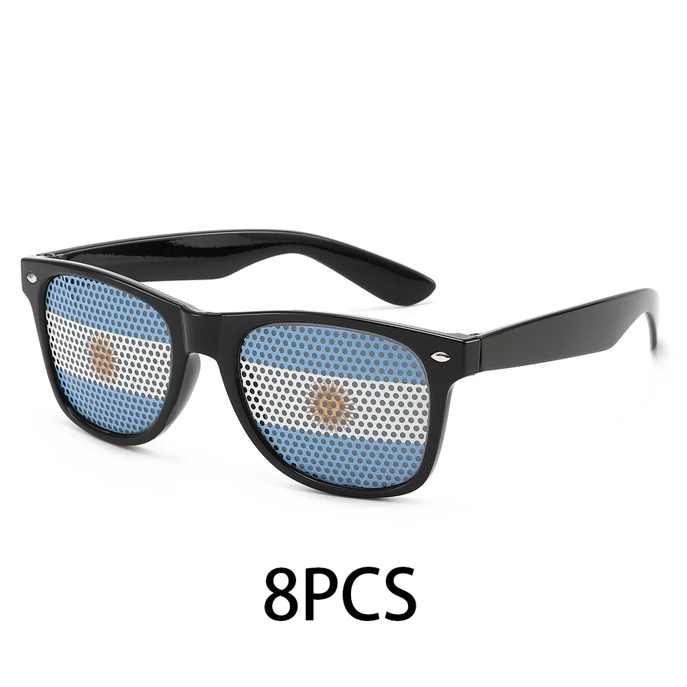8PCS HD Vision Flag Sunglasses – Football Fan Sports Party Eyewear