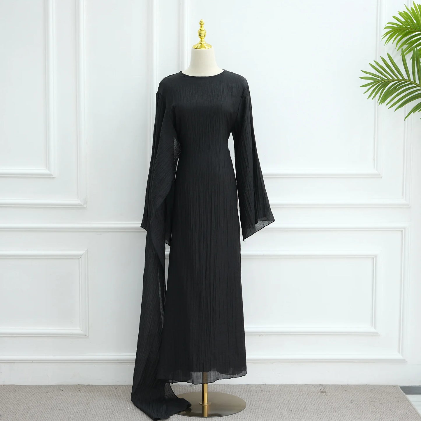 Women’s Two-Piece Modest Cardigan Set – Elegant Middle East Islamic Abaya Dress for Ramadan & Eid
