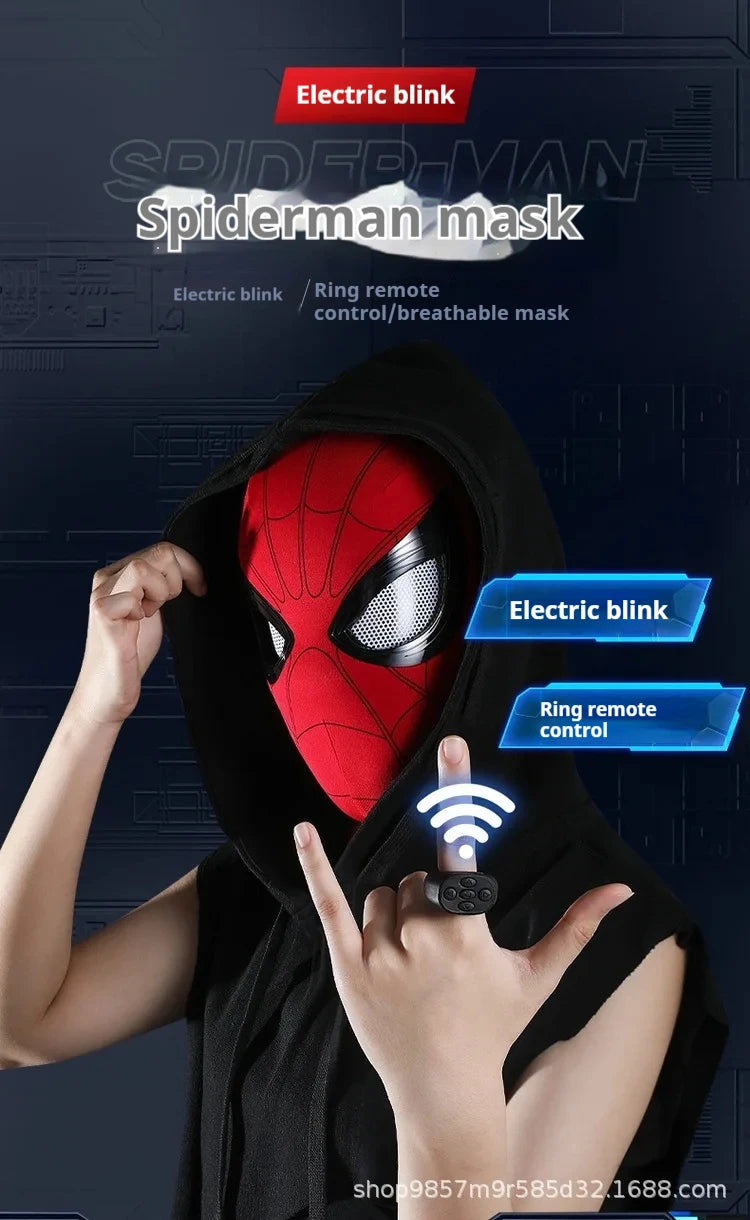 Marvel Miles Morales Spider-Man Moving Eyes Electronic Mask – 1:1 Cosplay Headgear with Remote Control