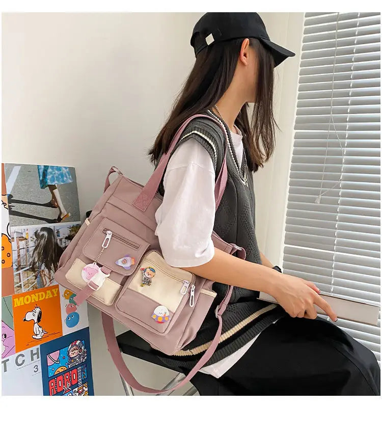 Waterproof Nylon Women's Shoulder Bag – Casual Crossbody Messenger Tote
