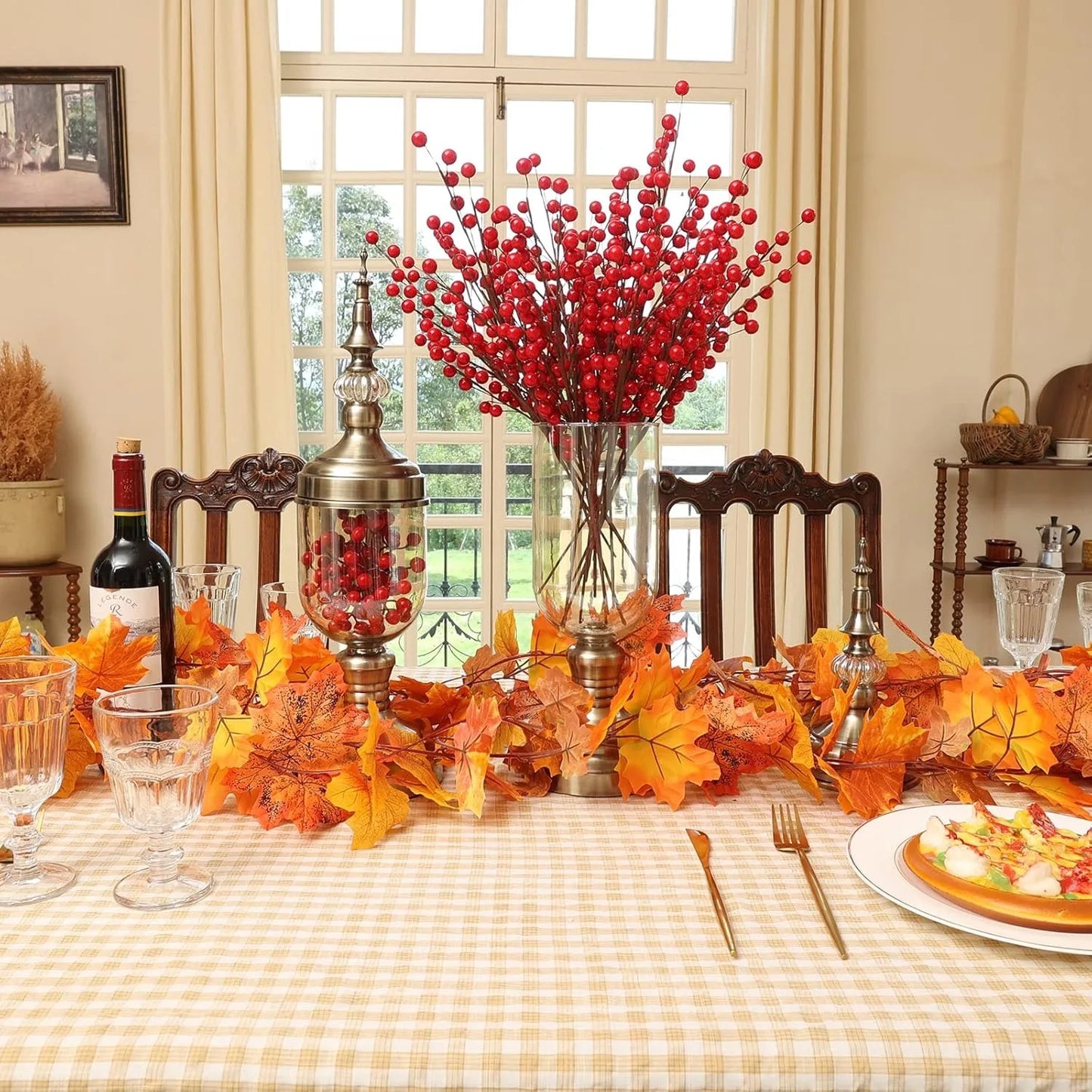 2M Artificial Maple Leaf Garland – Fall Faux Vine for Autumn Decor, Thanksgiving, Halloween, Weddings & Seasonal Home Decoration
