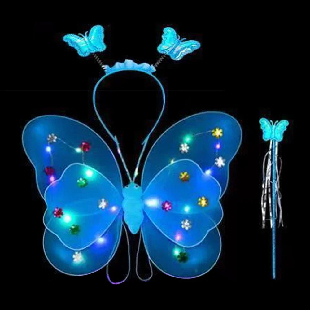 LED Glowing Butterfly Wings Costume Set for Girls