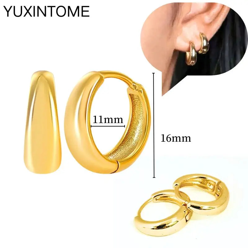 925 Sterling Silver Multi-Turn Hoop Earrings with White Zircon, Fashion Punk Jewelry for Women