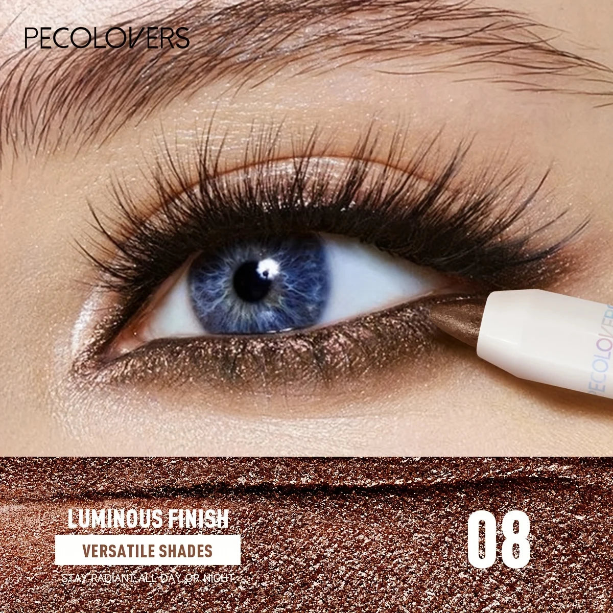 Waterproof Eyeshadow Stick – Long-Lasting, High-Pigment Shimmer & Matte Eye Pencil, Neutral Brown, Easy-Blend Crayon