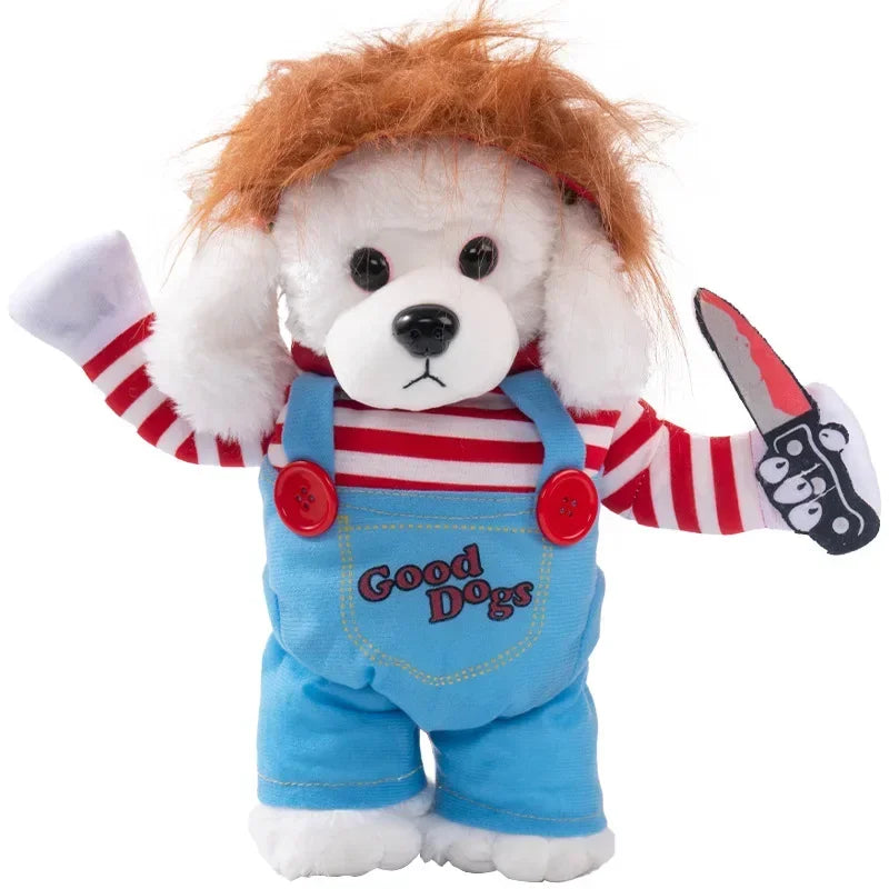 Halloween Stuffed-Body Pet Costume with Wig Hat