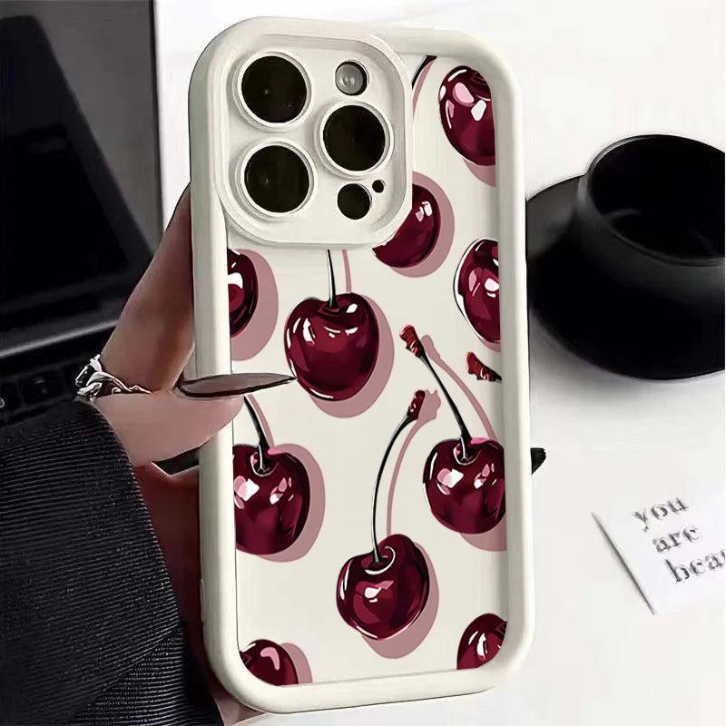 Cute Strawberry Cherry Silicone Phone Case for Motorola