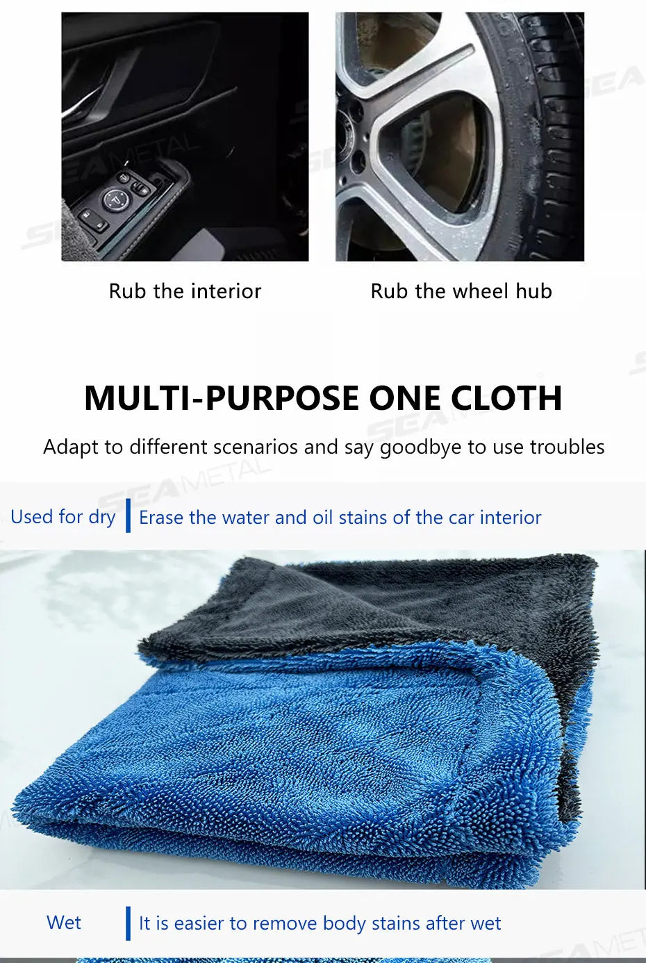 Heavy-Duty Microfiber Car Drying Towel 1200 GSM