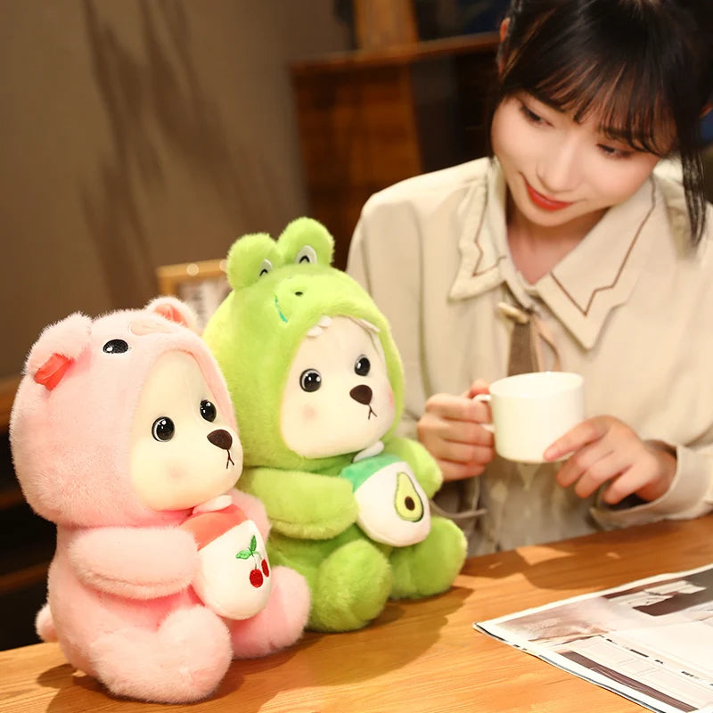 Anime Plush Toy 25/35cm – Jointed Bear, Bunny, Duck, Shark, and Pig Stuffed Animal