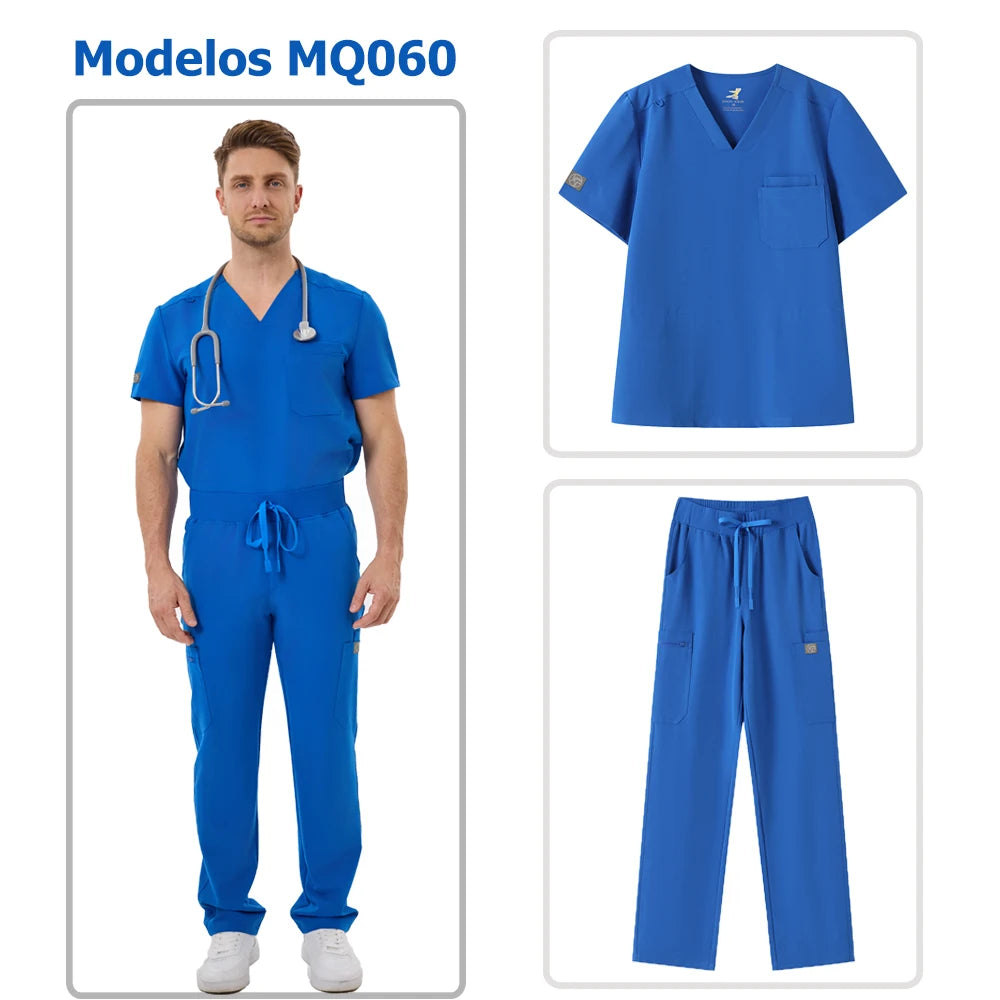 Medical Scrubs Set – V-Neck Top & Pants for Men and Women