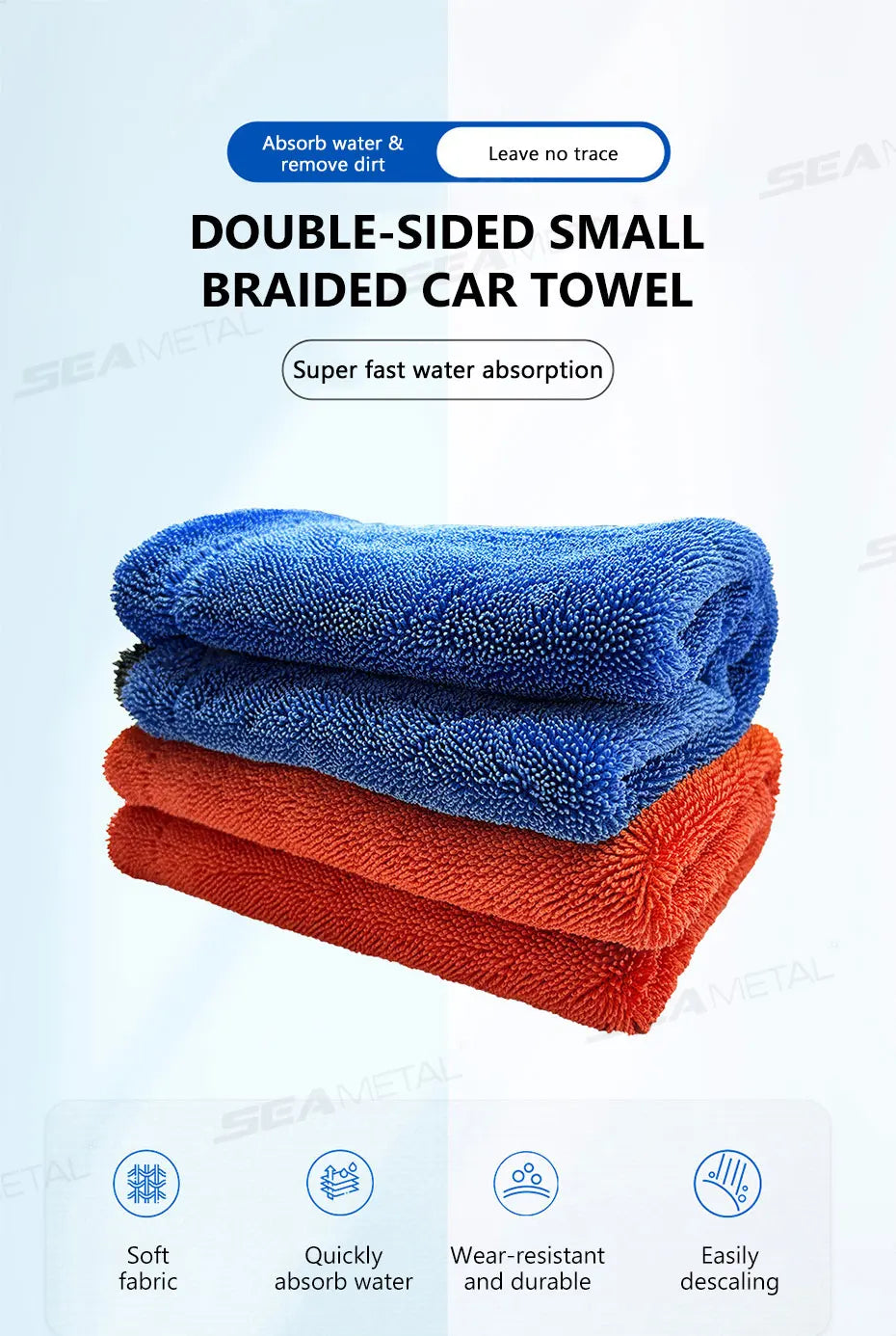 Heavy-Duty Microfiber Car Drying Towel 1200 GSM