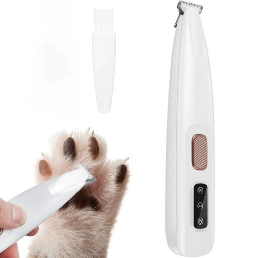 Dog Paw Trimmer with LED Light – Fully Waterproof Pet Grooming Clipper
