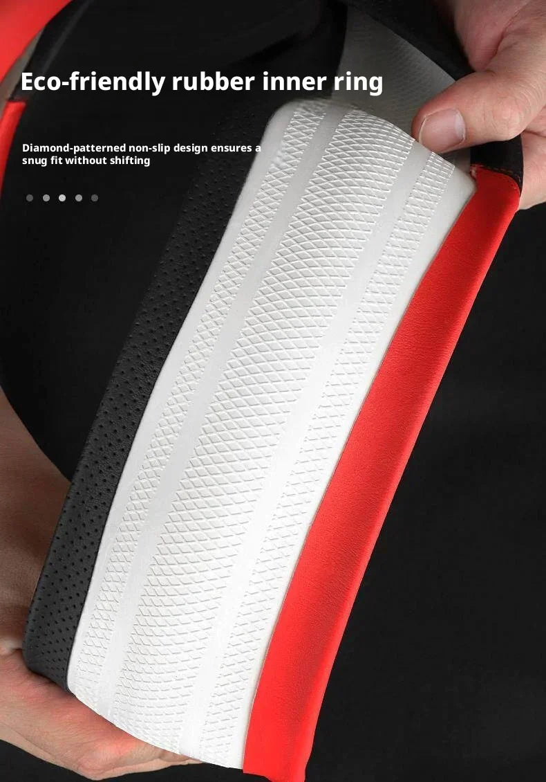 Faux Leather Steering Wheel Cover for 37–38 cm Wheels
