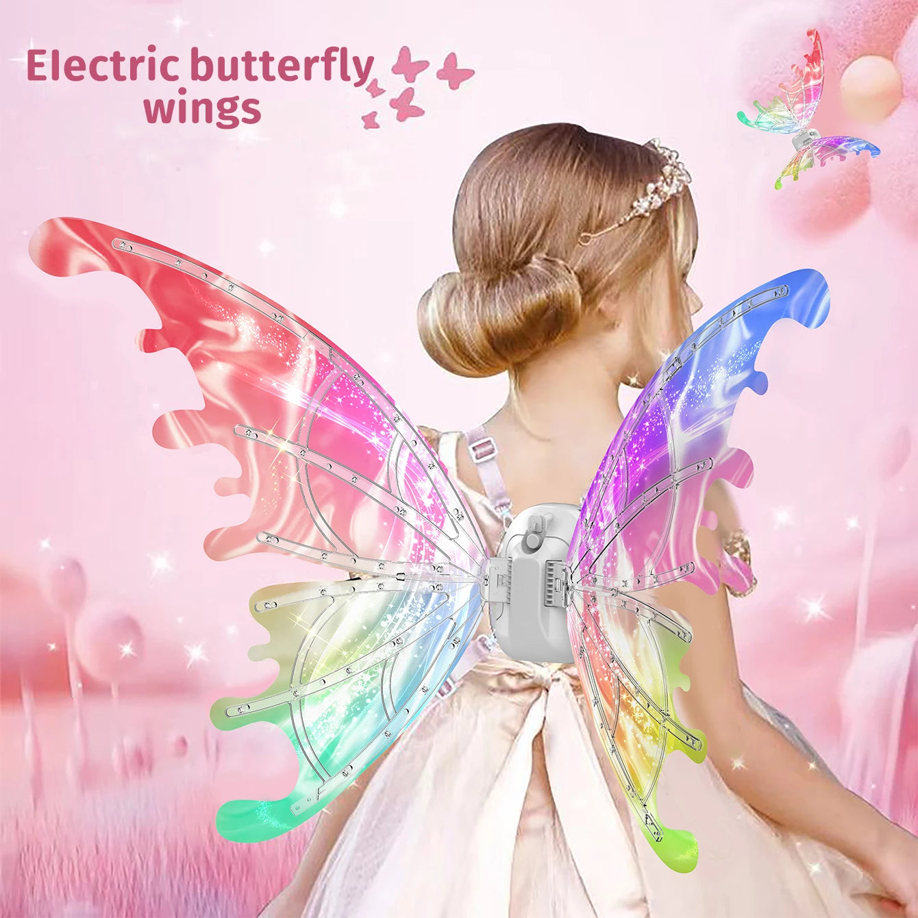 Light-Up Butterfly Fairy Wings with Music – LED Angel Costume Wings Toy Gift