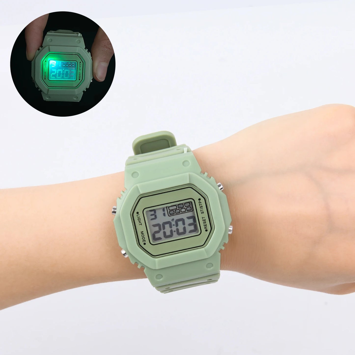 Vintage LED Digital Watch with Steel Strap – Unisex Electronic Sports Wristwatch, Valentine’s Day Gift