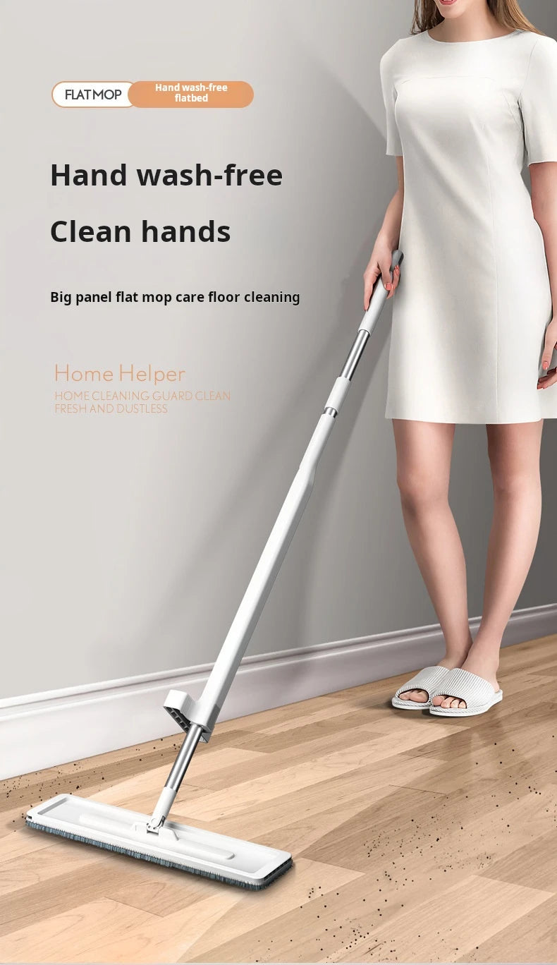 38 cm Microfibre Flat Mop and Folding Bucket Set with 360° Rotating Head