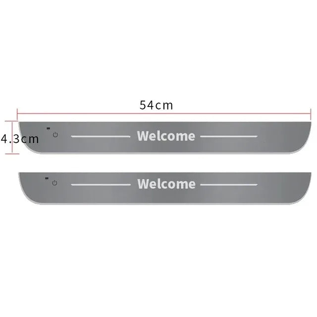 2/4PCS Car Door LED Logo Projector Lights – USB Rechargeable Wireless Welcome Courtesy Lights, Moving Illuminated Sill & Scuff Plate