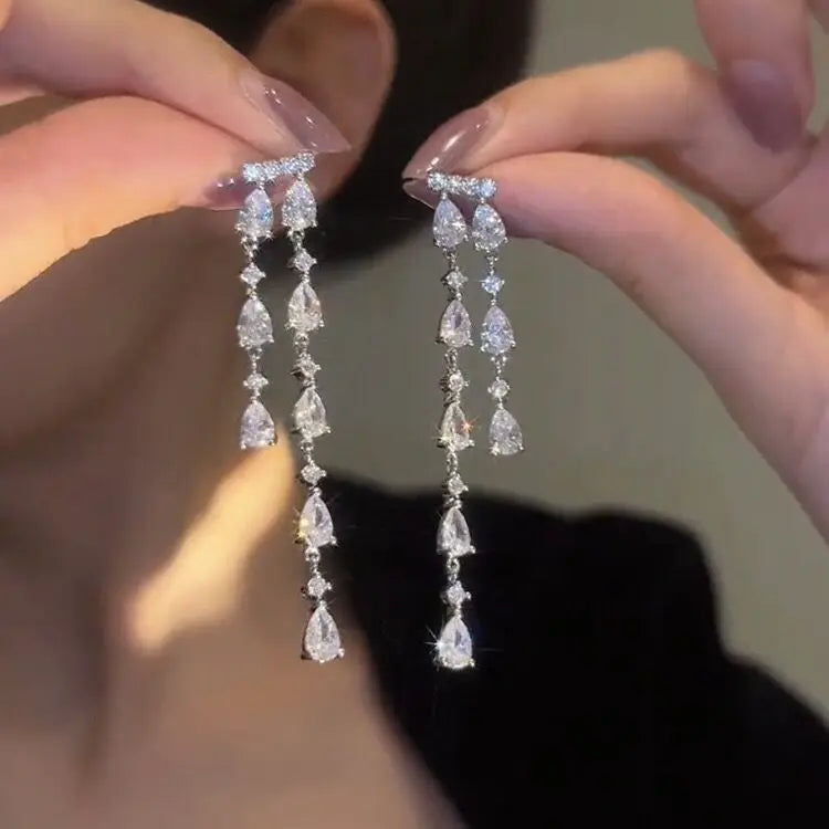Gorgeous Geometric Drop Earrings for Women with Cubic Zirconia – Luxury Wedding & Party Jewelry