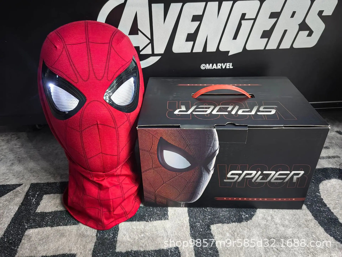 Marvel Miles Morales Spider-Man Moving Eyes Electronic Mask – 1:1 Cosplay Headgear with Remote Control