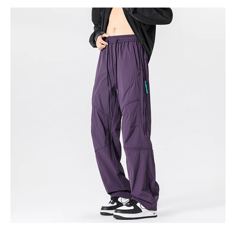Men’s Casual Pants Loose Fit Straight Leg – Water-Resistant Everyday Trousers Spring Fashion