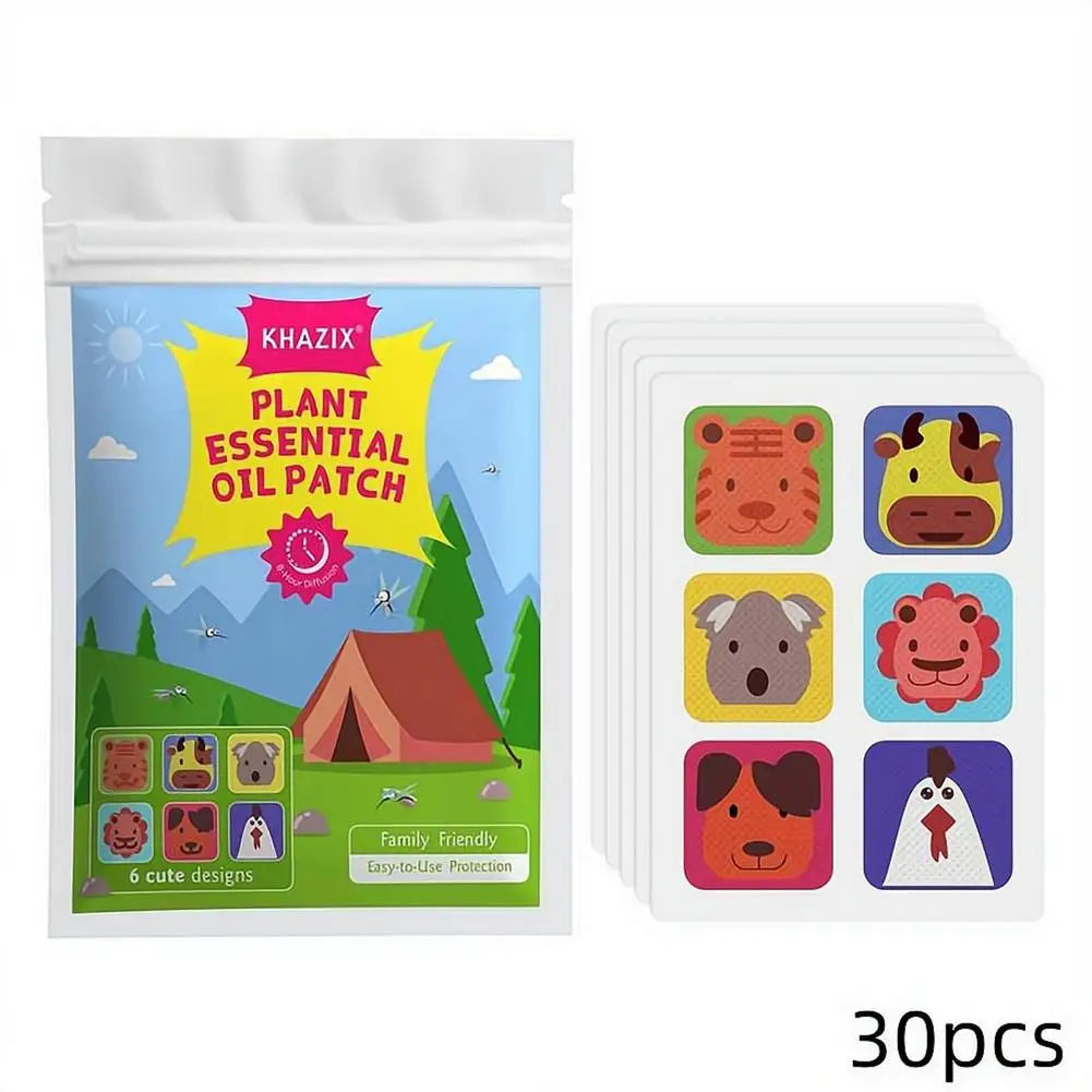 30PCS Natural Plant Essential Oil Mosquito Repellent Stickers – Long-Lasting Protection for Travel, Camping, Hiking & Outdoor Use