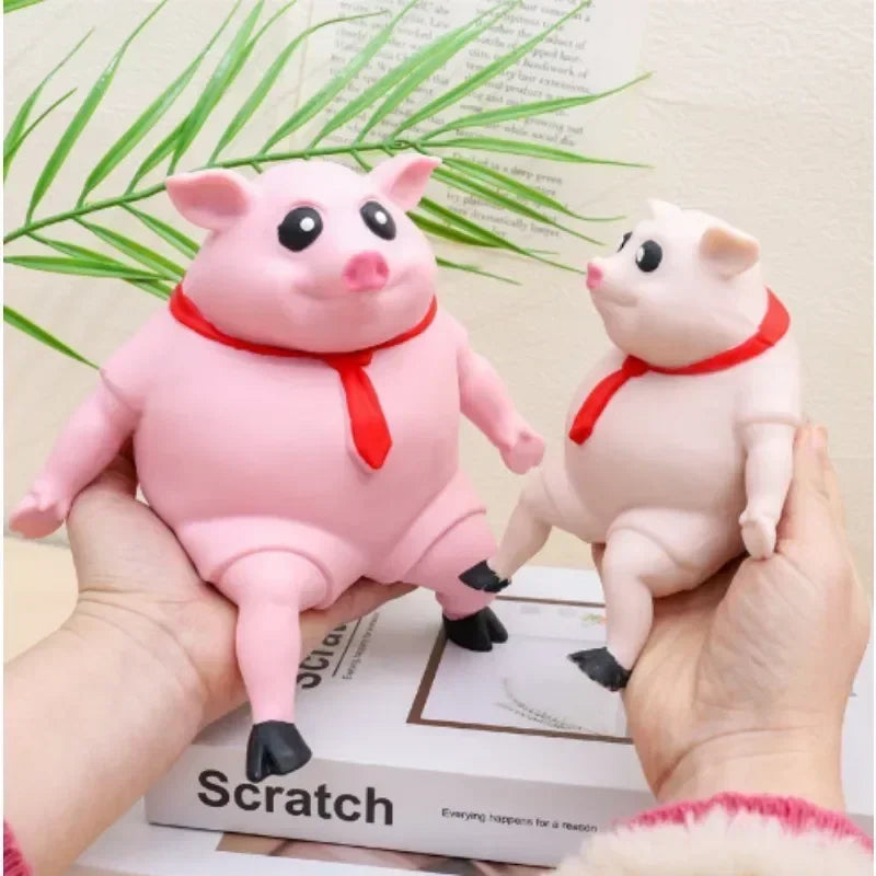 Cute Pink Pig Stress Relief Squeeze Toy – Soft Animal Squishy for Pets & Kids | Fun Anti-Stress Sensory Toy