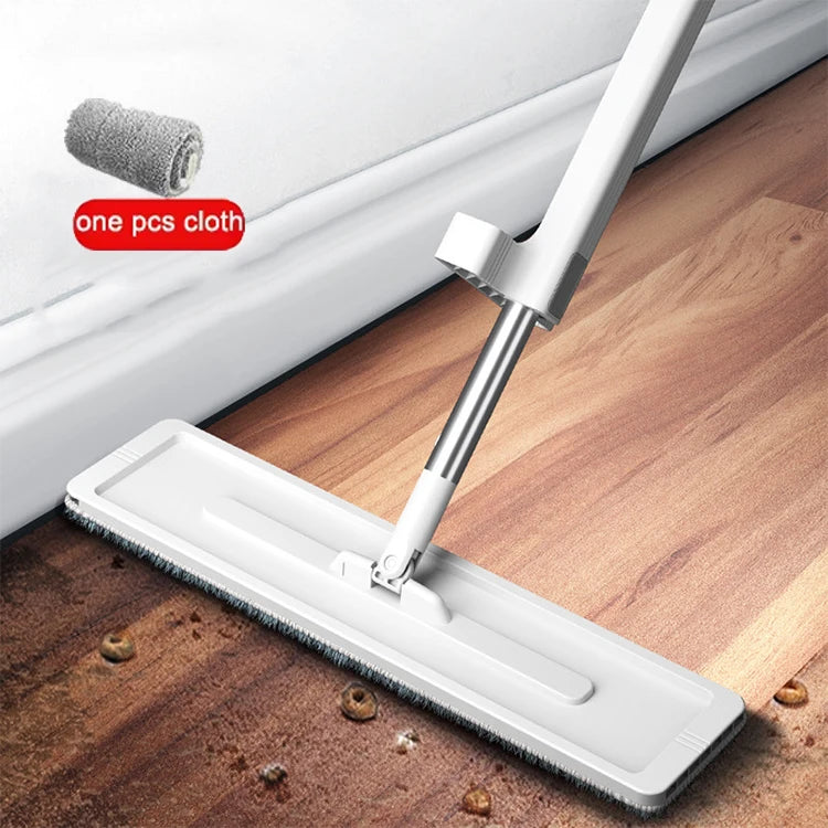 38 cm Microfibre Flat Mop and Folding Bucket Set with 360° Rotating Head