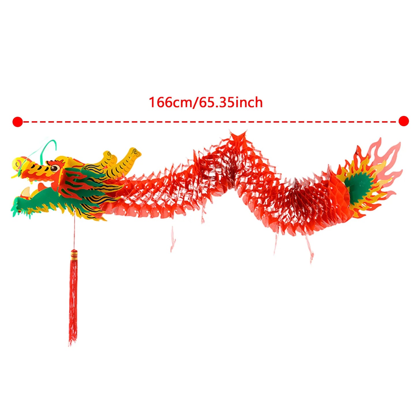 1.6m/1.0m Chinese Dragon Lantern Garland Hanging Ornaments Lunar New Year Spring Festival Decorations for Festival Party Gifts