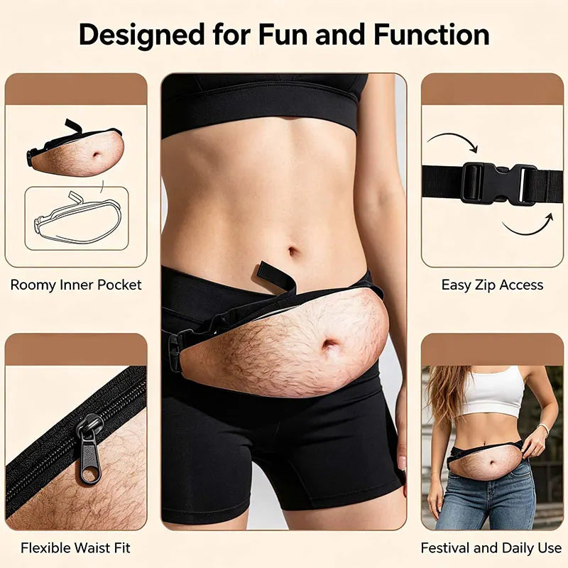 Novelty Beer Belly Waist Bag with Adjustable Strap