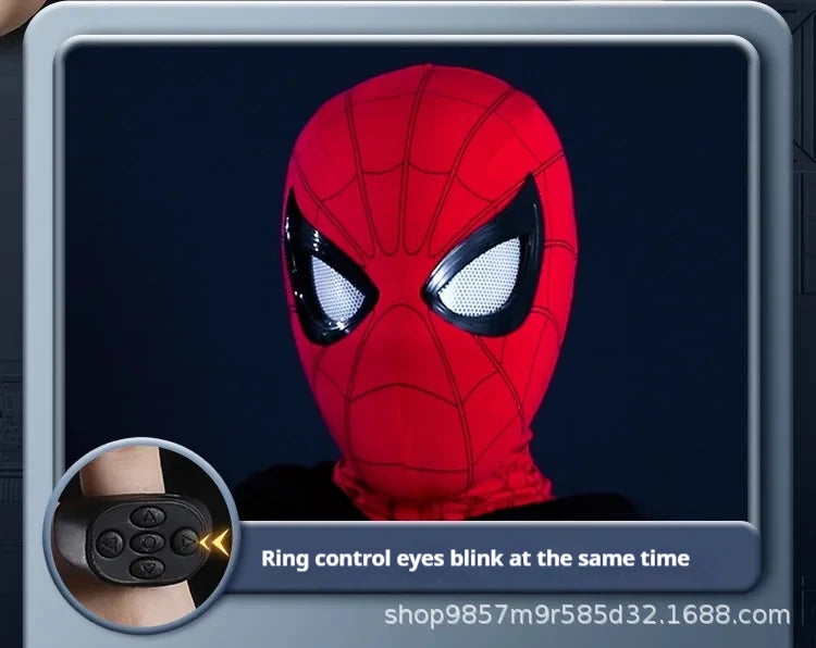 Marvel Miles Morales Spider-Man Moving Eyes Electronic Mask – 1:1 Cosplay Headgear with Remote Control