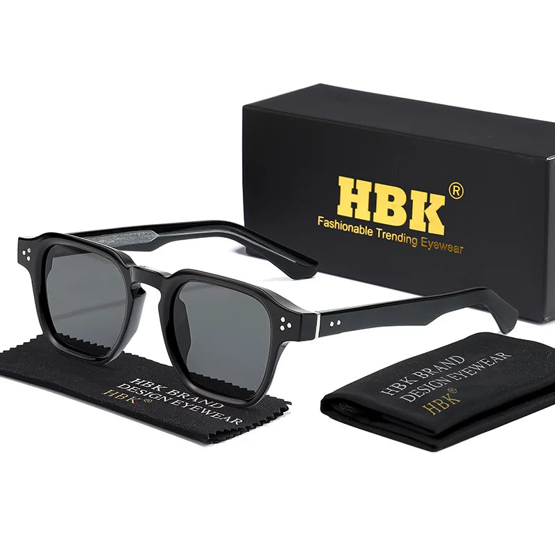 HBK Square Gradient Sunglasses — UV400 Vintage Style for Men