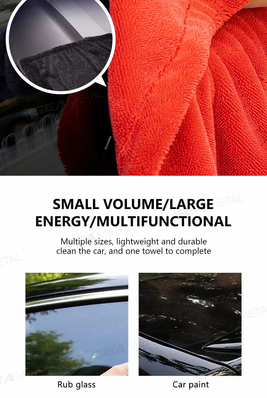 Heavy-Duty Microfiber Car Drying Towel 1200 GSM